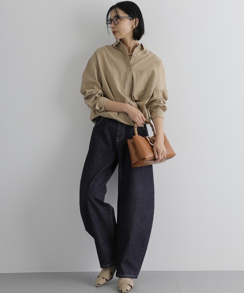 BARNYARDSTORM（バンヤードストーム）の「BARNYARDSTORM / ２ＷＡＹビッグシャツ（シャツ/ブラウス・レディース・ホワイト/ベージュ/チャコール・FREE）」の10枚目の写真