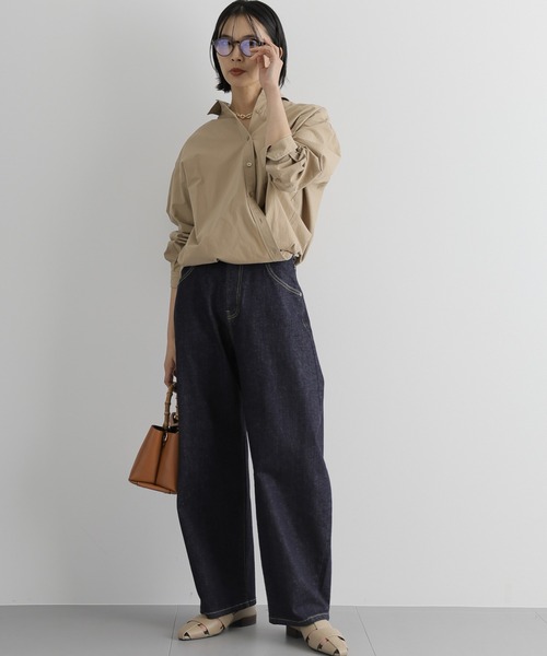 BARNYARDSTORM（バンヤードストーム）の「BARNYARDSTORM / ２ＷＡＹビッグシャツ（シャツ/ブラウス・レディース・ホワイト/ベージュ/チャコール・FREE）」の9枚目の写真