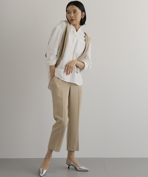 BARNYARDSTORM（バンヤードストーム）の「BARNYARDSTORM / ２ＷＡＹビッグシャツ（シャツ/ブラウス・レディース・ホワイト/ベージュ/チャコール・FREE）」の6枚目の写真