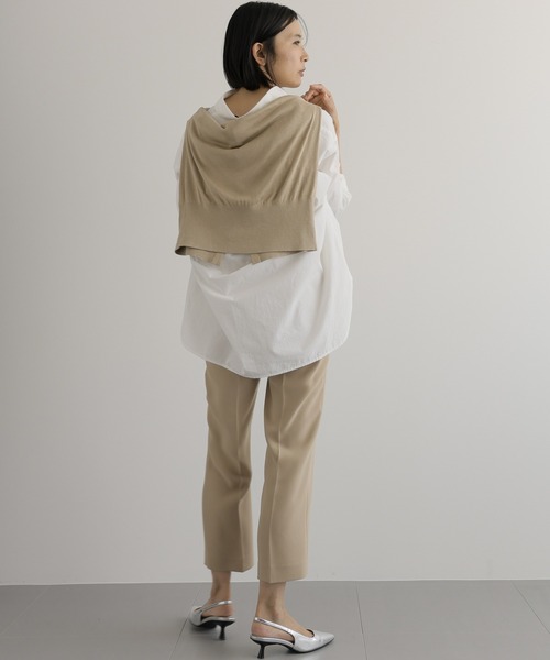 BARNYARDSTORM（バンヤードストーム）の「BARNYARDSTORM / ２ＷＡＹビッグシャツ（シャツ/ブラウス・レディース・ホワイト/ベージュ/チャコール・FREE）」の4枚目の写真