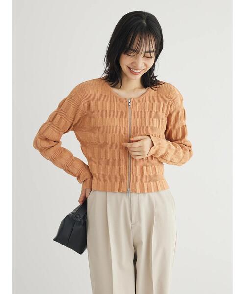 Green　Parks（グリーンパークス）の「・AND　SEARCH　ラメランダムリブカーディガン（カーディガン/ボレロ・レディース・ブラック/アイボリー/オレンジ・FREE）」の15枚目の写真