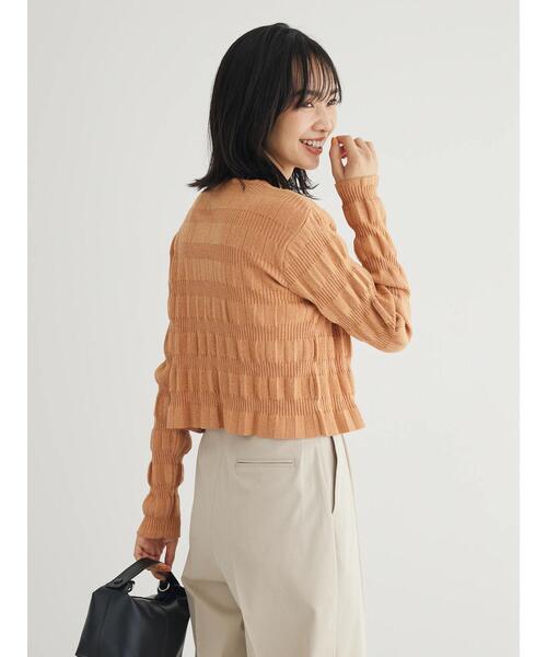 Green　Parks（グリーンパークス）の「・AND　SEARCH　ラメランダムリブカーディガン（カーディガン/ボレロ・レディース・ブラック/アイボリー/オレンジ・FREE）」の17枚目の写真