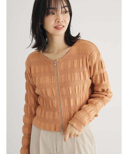 Green　Parks（グリーンパークス）の「・AND　SEARCH　ラメランダムリブカーディガン（カーディガン/ボレロ・レディース・ブラック/アイボリー/オレンジ・FREE）」の18枚目の写真