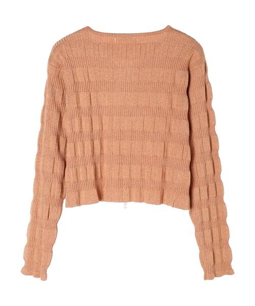 Green　Parks（グリーンパークス）の「・AND　SEARCH　ラメランダムリブカーディガン（カーディガン/ボレロ・レディース・ブラック/アイボリー/オレンジ・FREE）」の10枚目の写真