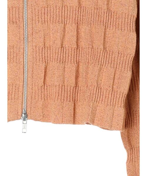 Green　Parks（グリーンパークス）の「・AND　SEARCH　ラメランダムリブカーディガン（カーディガン/ボレロ・レディース・ブラック/アイボリー/オレンジ・FREE）」の13枚目の写真