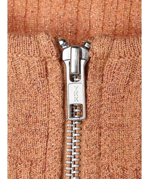 Green　Parks（グリーンパークス）の「・AND　SEARCH　ラメランダムリブカーディガン（カーディガン/ボレロ・レディース・ブラック/アイボリー/オレンジ・FREE）」の4枚目の写真