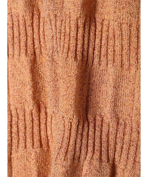 Green　Parks（グリーンパークス）の「・AND　SEARCH　ラメランダムリブカーディガン（カーディガン/ボレロ・レディース・ブラック/アイボリー/オレンジ・FREE）」の5枚目の写真