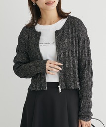 ・AND　SEARCH　ラメランダムリブカーディガン