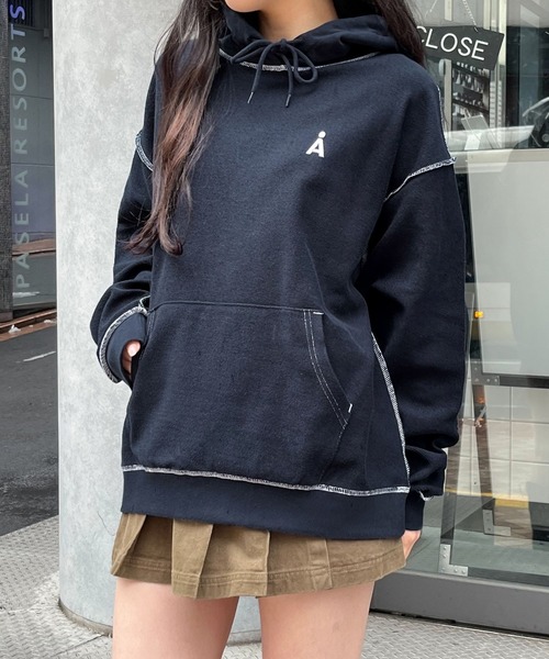 ALAND（エーランド）の「【UNISEX】ALAND／リバースステッチフーディー 2997322（パーカー・レディース・ライトグレー/ネイビー/グリーン・FREE）」の19枚目の写真