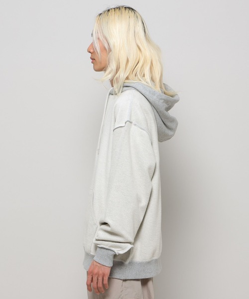 ALAND（エーランド）の「【UNISEX】ALAND／リバースステッチフーディー 2997322（パーカー・レディース・ライトグレー/ネイビー/グリーン・FREE）」の22枚目の写真
