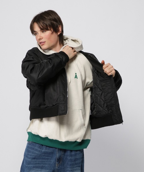 ALAND（エーランド）の「【UNISEX】ALAND／リバースステッチフーディー 2997322（パーカー・レディース・ライトグレー/ネイビー/グリーン・FREE）」の4枚目の写真