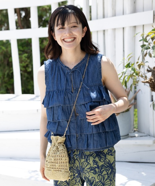 niko and...(ニコアンド)の「オリジナル巾着チェンジショルダーバッグ(ショルダーバッグ・レディース・ブラック/ホワイト系/イエロー・0)」の3枚目の写真