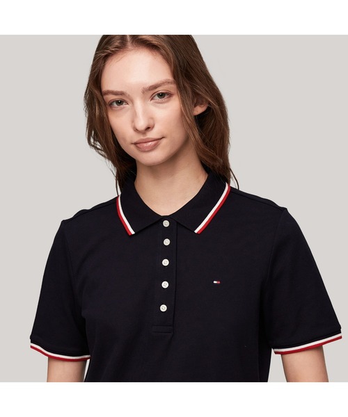 TOMMY HILFIGER（トミーヒルフィガー）の「【FUDGE掲載】オリンピックストライプレギュラーポロシャツ（ポロシャツ・レディース・ネイビー/ホワイト・MEDIUM/SMALL/X-SMALL）」の11枚目の写真