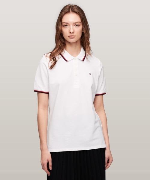 TOMMY HILFIGER（トミーヒルフィガー）の「【FUDGE掲載】オリンピックストライプレギュラーポロシャツ（ポロシャツ・レディース・ネイビー/ホワイト・MEDIUM/SMALL/X-SMALL）」の18枚目の写真