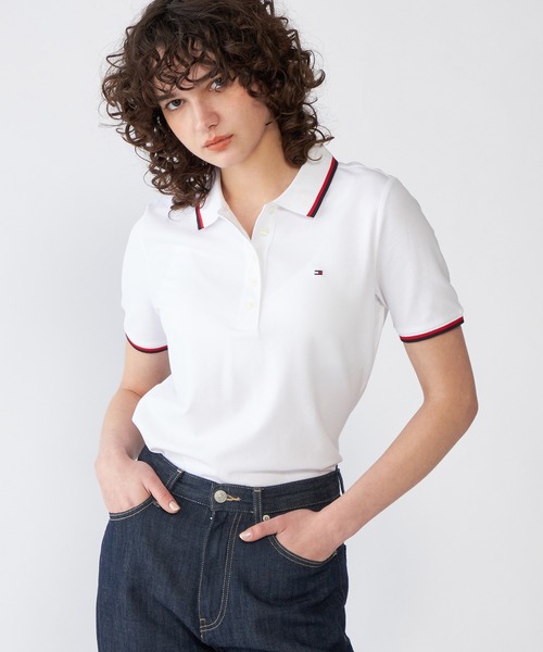 TOMMY HILFIGER（トミーヒルフィガー）の「【FUDGE掲載】オリンピックストライプレギュラーポロシャツ（ポロシャツ・レディース・ネイビー/ホワイト・MEDIUM/SMALL/X-SMALL）」の15枚目の写真