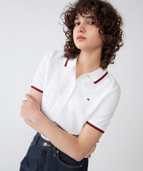 TOMMY HILFIGER（トミーヒルフィガー）の「【FUDGE掲載】オリンピックストライプレギュラーポロシャツ（ポロシャツ・レディース・ネイビー/ホワイト・MEDIUM/SMALL/X-SMALL）」の17枚目の写真