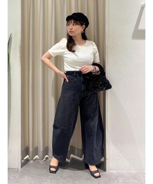 FREE'S MART（フリーズマート）の「◆バックリボンパフスリーブテレコカットソー（Tシャツ/カットソー・レディース・ブラック/ホワイト/ピンク/ライトグリーン・FREE）」の21枚目の写真