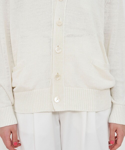 セール】リネンリリヤーン Vネックカーディガン（カーディガン/ボレロ