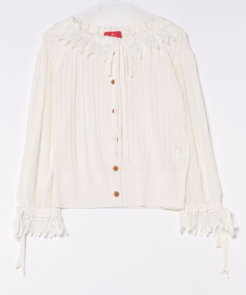 美品 Vivienne Westwood フリル レース ニット カーディガン Rokkodo/Vivienne Westwood RED LABEL 静岡店:ローゲージパターン