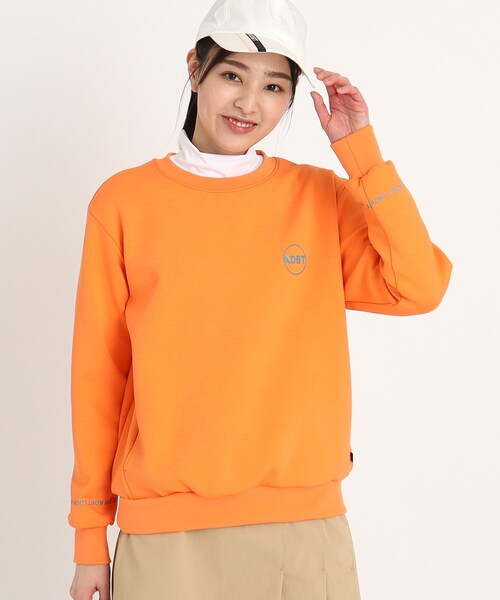 adabat（アダバット）の「◆【ADBT】袖ロゴデザイン 長袖クルーネックトレーナー（スウェット・レディース・ブラック/オレンジ/ホワイト・42/40/38）」の3枚目の写真