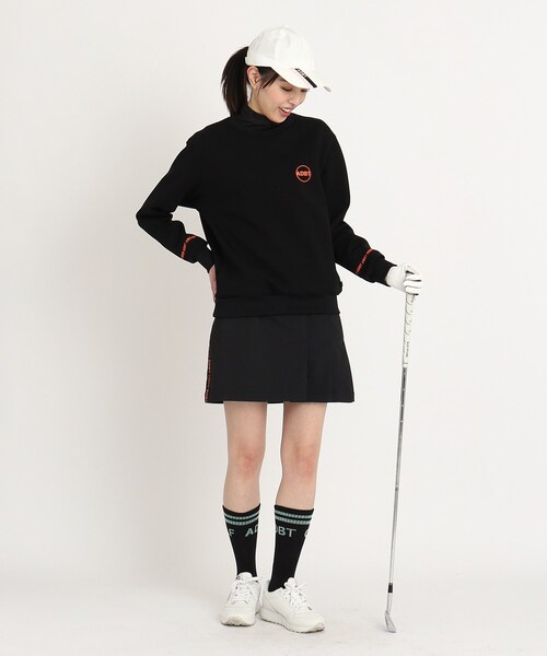 adabat（アダバット）の「◆【ADBT】袖ロゴデザイン 長袖クルーネックトレーナー（スウェット・レディース・ブラック/オレンジ/ホワイト・42/40/38）」の6枚目の写真