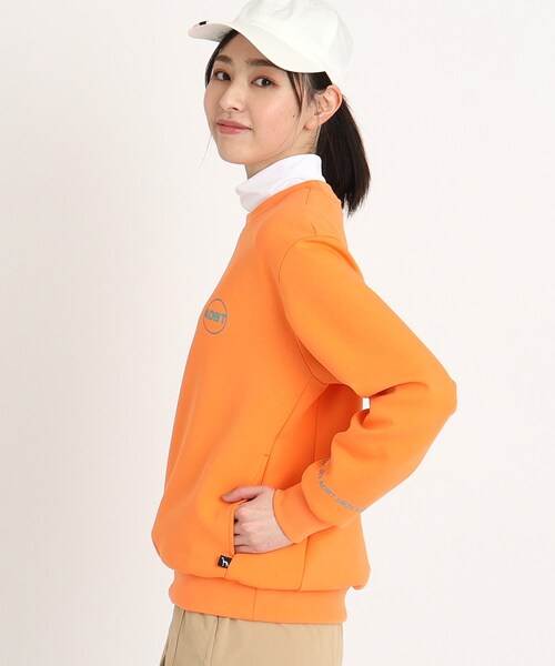 adabat（アダバット）の「◆【ADBT】袖ロゴデザイン 長袖クルーネックトレーナー（スウェット・レディース・ブラック/オレンジ/ホワイト・42/40/38）」の8枚目の写真