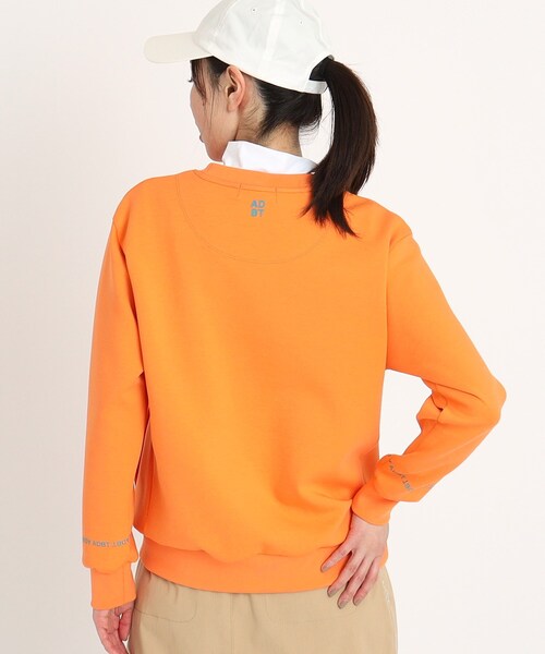adabat（アダバット）の「◆【ADBT】袖ロゴデザイン 長袖クルーネックトレーナー（スウェット・レディース・ブラック/オレンジ/ホワイト・42/40/38）」の9枚目の写真