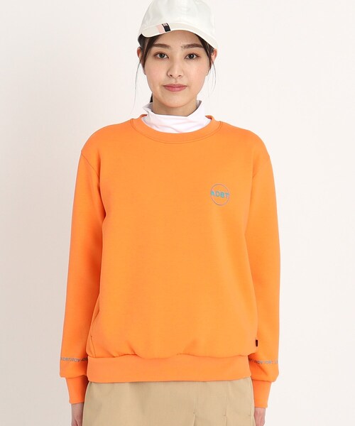 adabat（アダバット）の「◆【ADBT】袖ロゴデザイン 長袖クルーネックトレーナー（スウェット・レディース・ブラック/オレンジ/ホワイト・42/40/38）」の12枚目の写真