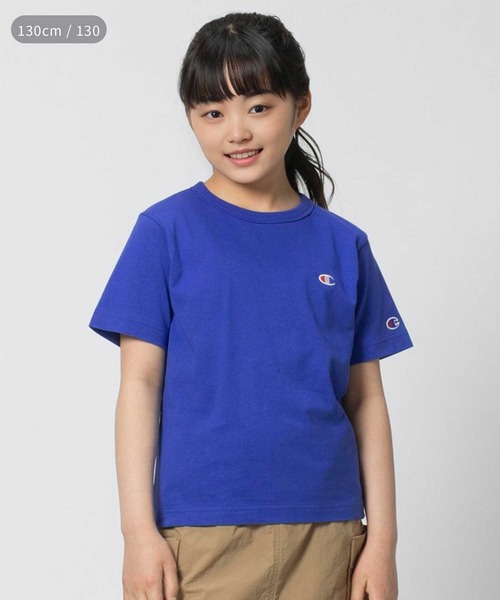 8SM1 champion ワンポイント刺繍 半袖Tシャツ ネイビー M 古着 【公式 