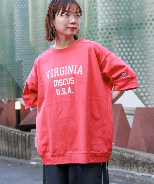 DISCUS ATHLETIC（ディスカス　アスレチック）の「DISCUS/ディスカス カレッジBIGTシャツ（Tシャツ/カットソー・レディース・イエロー/グリーン/ネイビー/レッド/ホワイト/ブラック・FREE）」の6枚目の写真