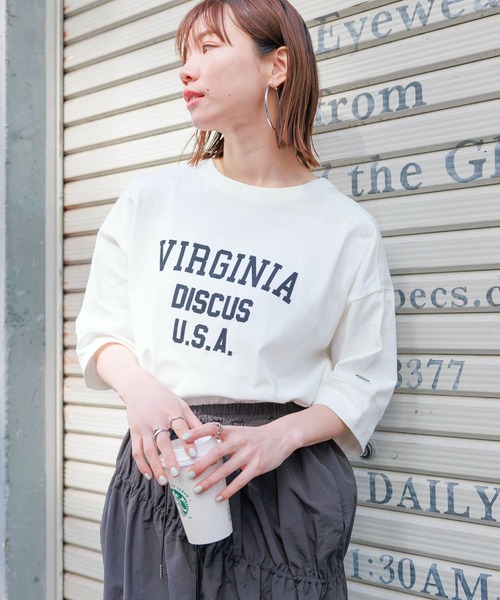 DISCUS ATHLETIC（ディスカス　アスレチック）の「DISCUS/ディスカス カレッジBIGTシャツ（Tシャツ/カットソー・レディース・イエロー/グリーン/ネイビー/レッド/ホワイト/ブラック・FREE）」の17枚目の写真