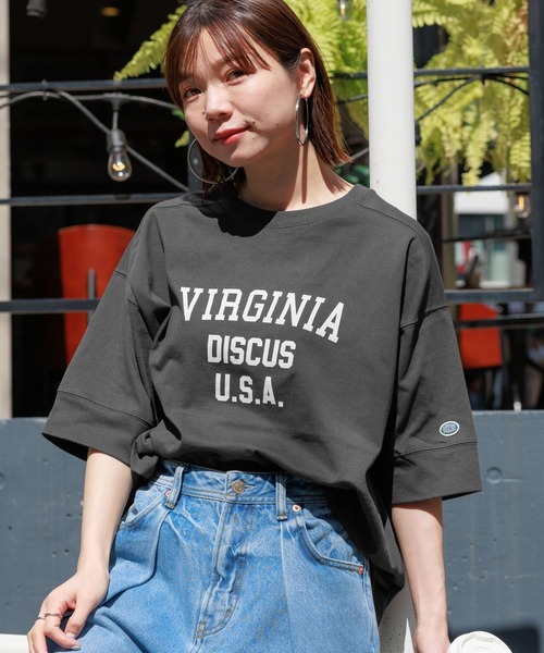 DISCUS ATHLETIC（ディスカス　アスレチック）の「DISCUS/ディスカス カレッジBIGTシャツ（Tシャツ/カットソー・レディース・イエロー/グリーン/ネイビー/レッド/ホワイト/ブラック・FREE）」の15枚目の写真