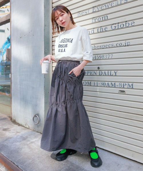 DISCUS ATHLETIC（ディスカス　アスレチック）の「DISCUS/ディスカス カレッジBIGTシャツ（Tシャツ/カットソー・レディース・イエロー/グリーン/ネイビー/レッド/ホワイト/ブラック・FREE）」の14枚目の写真