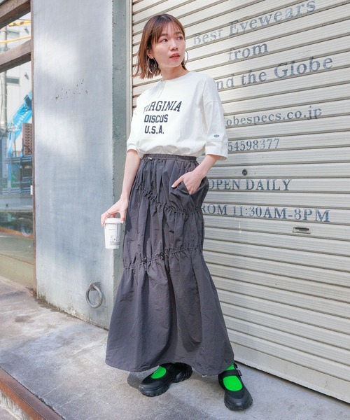 DISCUS ATHLETIC（ディスカス　アスレチック）の「DISCUS/ディスカス カレッジBIGTシャツ（Tシャツ/カットソー・レディース・イエロー/グリーン/ネイビー/レッド/ホワイト/ブラック・FREE）」の13枚目の写真