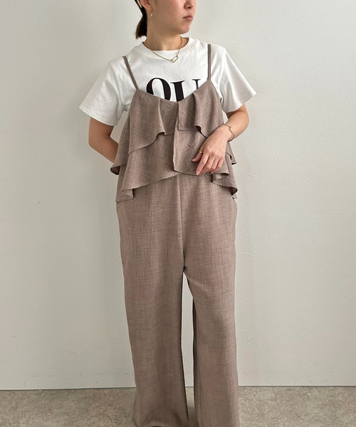 【ラスト】LHELBIE レルビエ ティアードフリル 大人可愛いキャミサロペット ラスト】LHELBIE レルビエ ティアードフリル 大人可愛いキャミ