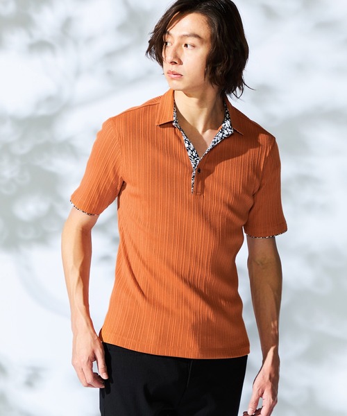 【WEB限定】ランダムテレコスキッパーポロシャツ（ポロシャツ）｜HIDEAWAYS NICOLE（ハイダウェイニコル）