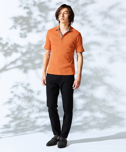 【WEB限定】ランダムテレコスキッパーポロシャツ（ポロシャツ）｜HIDEAWAYS NICOLE（ハイダウェイニコル）