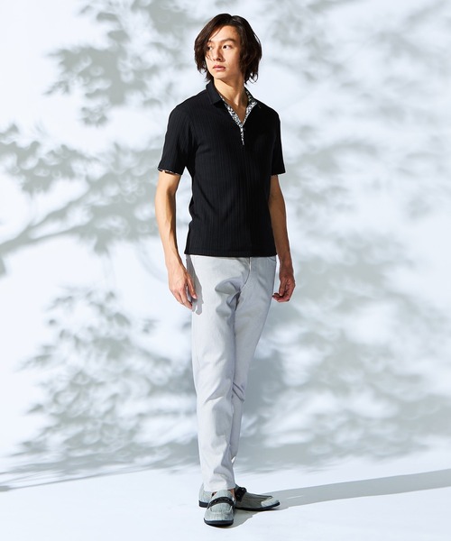 【WEB限定】ランダムテレコスキッパーポロシャツ（ポロシャツ）｜HIDEAWAYS NICOLE（ハイダウェイニコル）