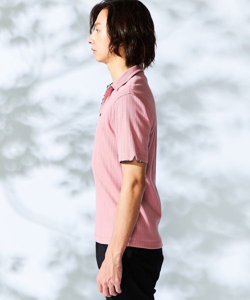 【WEB限定】ランダムテレコスキッパーポロシャツ（ポロシャツ）｜HIDEAWAYS NICOLE（ハイダウェイニコル）