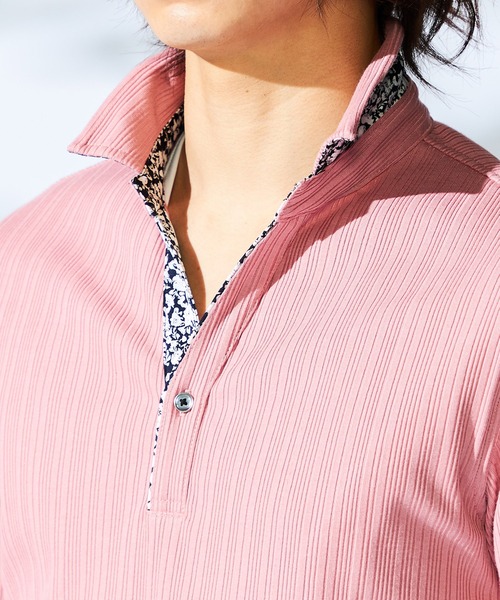 【WEB限定】ランダムテレコスキッパーポロシャツ（ポロシャツ）｜HIDEAWAYS NICOLE（ハイダウェイニコル）