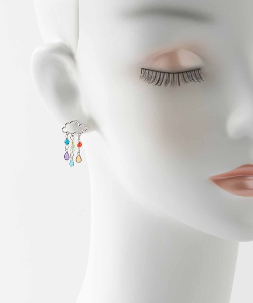 虹雨モチーフ ピアス 【日本製】（ピアス（両耳用））｜gargle  
