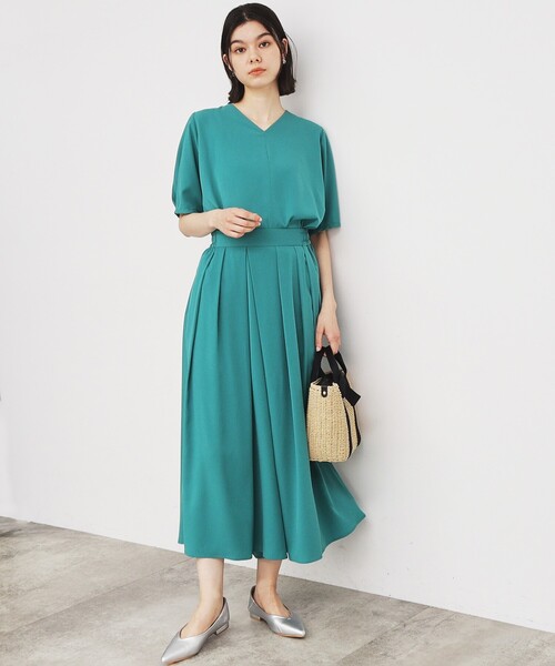 THE SHOP TK (ザ ショップ ティーケー )の「◆【セットアイテム】ブラウス&フレアパンツ/洗濯機OK(ワンピース・レディース・グリーン/ブラック/ナチュラル・12/13)」の3枚目の写真