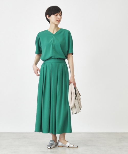 THE SHOP TK (ザ ショップ ティーケー )の「◆【セットアイテム】ブラウス&フレアパンツ/洗濯機OK(ワンピース・レディース・グリーン/ブラック/ナチュラル・12/13)」の15枚目の写真