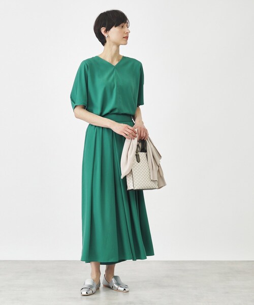 THE SHOP TK (ザ ショップ ティーケー )の「◆【セットアイテム】ブラウス&フレアパンツ/洗濯機OK(ワンピース・レディース・グリーン/ブラック/ナチュラル・12/13)」の16枚目の写真