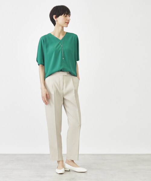 THE SHOP TK (ザ ショップ ティーケー )の「◆【セットアイテム】ブラウス&フレアパンツ/洗濯機OK(ワンピース・レディース・グリーン/ブラック/ナチュラル・12/13)」の19枚目の写真