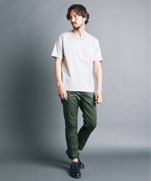 Magine(マージン)の「SUPIMA CTN SILKET BORDER U/N TEE S/S:スーピマ コットン シルケット ボーダー Uネック Tシャツ(Tシャツ/カットソー・メンズ・ホワイト×グレー/ホワイト×ブラック/ブラック×グレー・44/46/48)」の21枚目の写真