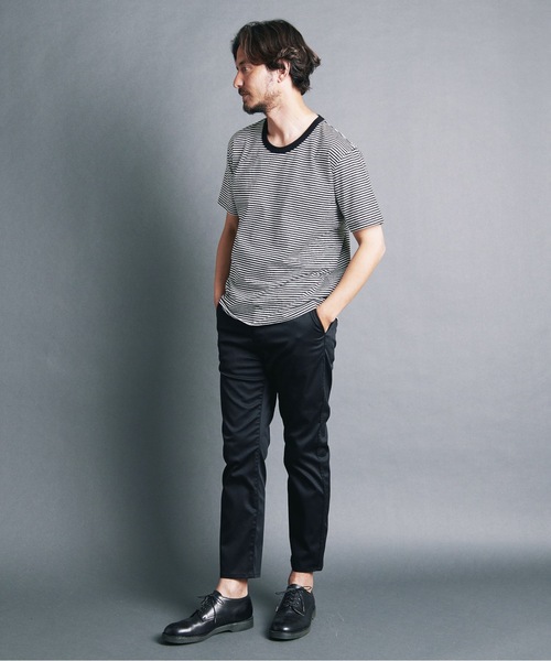 Magine(マージン)の「SUPIMA CTN SILKET BORDER U/N TEE S/S:スーピマ コットン シルケット ボーダー Uネック Tシャツ(Tシャツ/カットソー・メンズ・ホワイト×グレー/ホワイト×ブラック/ブラック×グレー・44/46/48)」の17枚目の写真