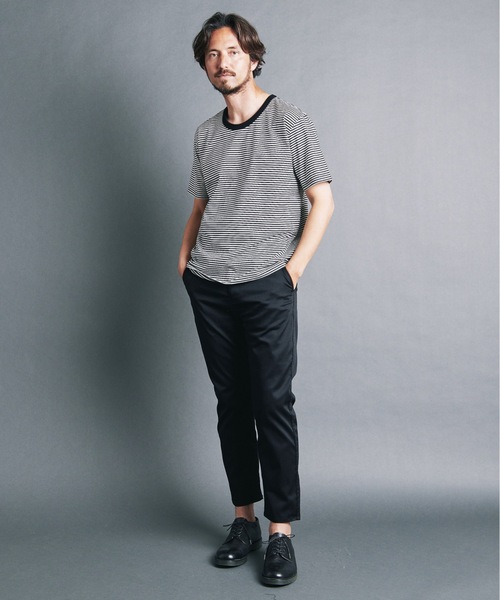 Magine(マージン)の「SUPIMA CTN SILKET BORDER U/N TEE S/S:スーピマ コットン シルケット ボーダー Uネック Tシャツ(Tシャツ/カットソー・メンズ・ホワイト×グレー/ホワイト×ブラック/ブラック×グレー・44/46/48)」の18枚目の写真