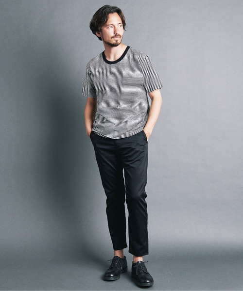 Magine(マージン)の「SUPIMA CTN SILKET BORDER U/N TEE S/S:スーピマ コットン シルケット ボーダー Uネック Tシャツ(Tシャツ/カットソー・メンズ・ホワイト×グレー/ホワイト×ブラック/ブラック×グレー・44/46/48)」の19枚目の写真