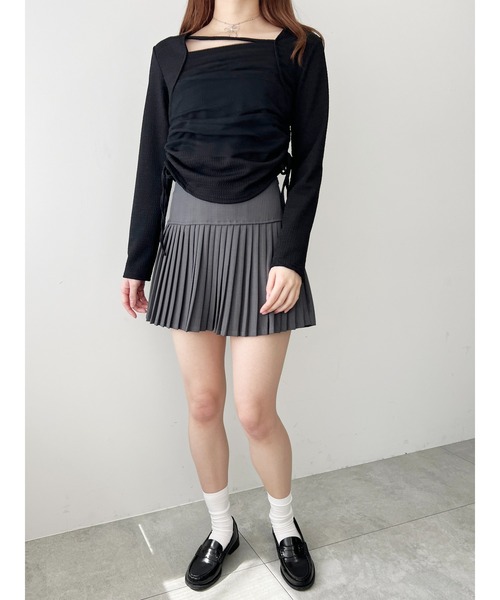 PHILLY(フィリー)の「【PHILLY】チュールレイヤードドロストトップス(Tシャツ/カットソー・レディース・ブラック/ホワイト・FREE)」の13枚目の写真